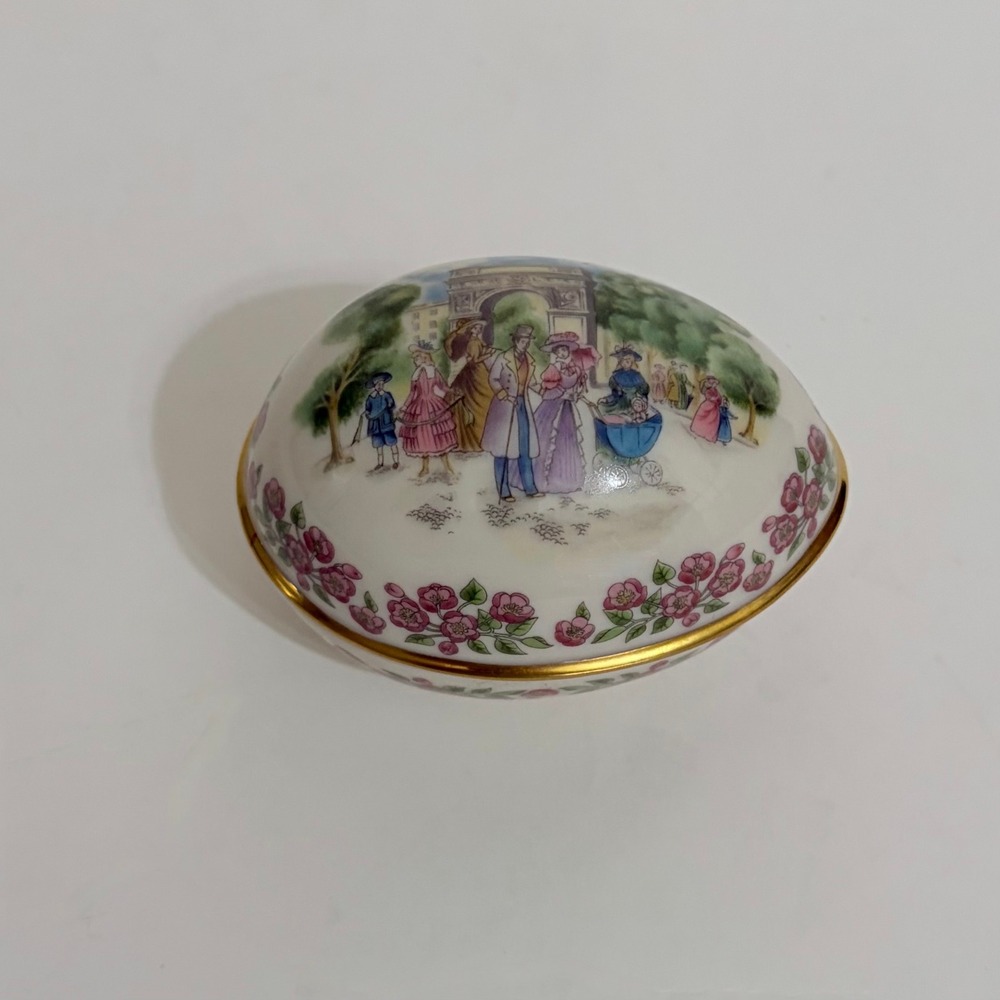 Vintage LENOX Porcelain Egg Trinket Boxβ Mini Small Floral Paris 1985 Easter